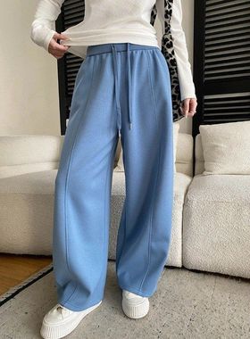 早春新款 解构分割设计感抽绳松紧腰运动风休闲卫裤 SN8636