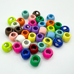彩色四通珠子合金烤漆大号直孔串珠隔珠滴油手工diy饰品配件手链