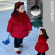2026新款 女宝宝红色羽绒服新年装 女童冬季 女婴儿童加厚白鸭绒外套