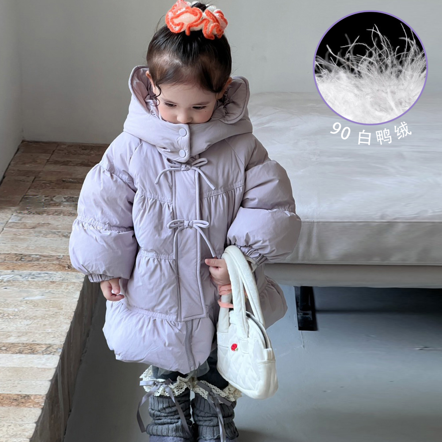 加厚保暖裙摆公主羽绒服