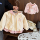 女宝宝刺绣公主风上衣女婴儿春装 女童拼接格子休闲外套潮 2026新款