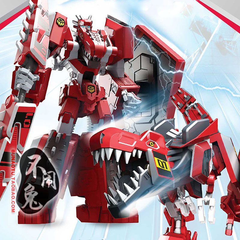 不闹兔 geomecha魔方机甲暴龙牙 3变恐龙变形机器人男孩玩具模型