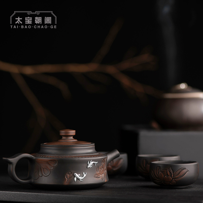 纯手工紫陶茶壶茶具套装商务送礼