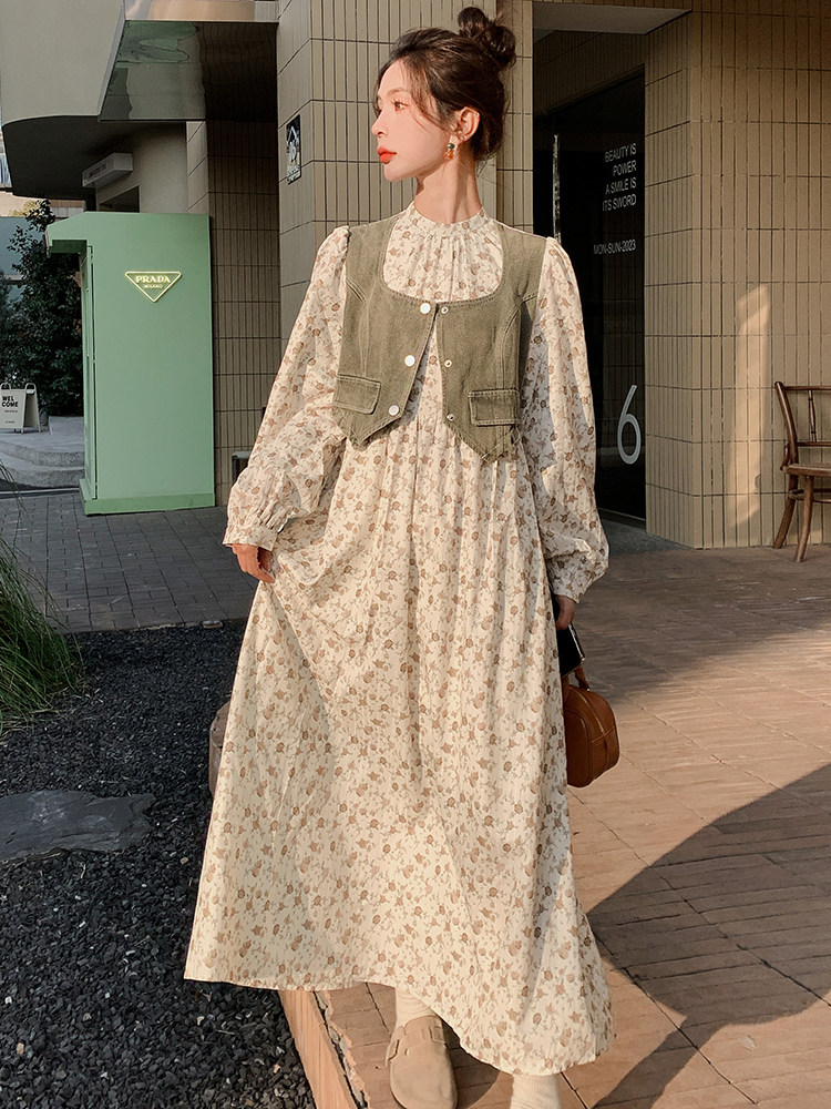 中式国风水墨画拼接蓝色水洗牛仔衣外套女小个子短款高端夹克上衣,女装连衣裙,浙宝220