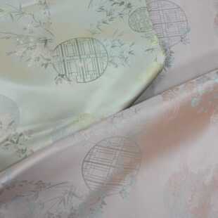 高端提花 新中式旗袍汉服马甲仿宋锦绸缎面料提花童装织锦缎布料