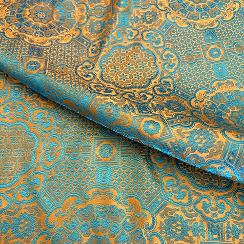 织锦缎丝绸面料蒙古袍民族