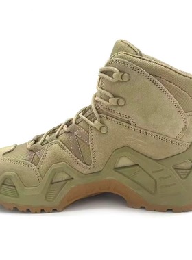 新款战术靴男中帮作战靴户外徒步登山靴防滑训练鞋超轻美式工装靴