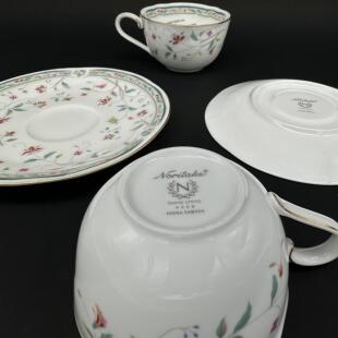 Noritake则武HANASARASA系列咖啡杯杯礼盒2套装 高档酒店骨瓷餐具