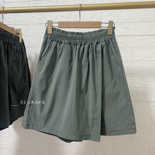 松紧腰休闲裤 阔腿裤 大码 裙裤 子 五分裤 若灵儿宽松休闲遮肉显瘦女装