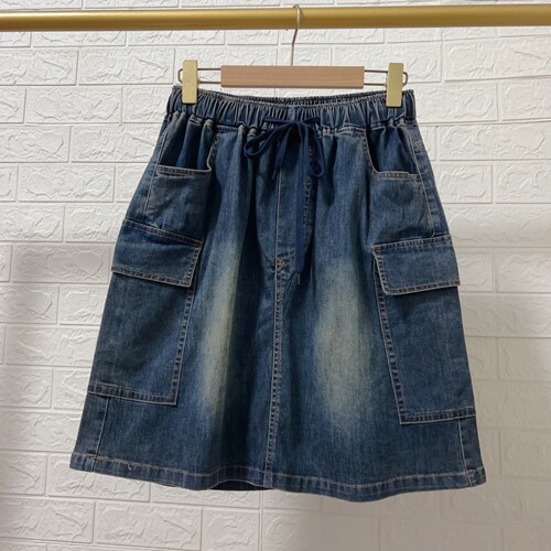 若灵儿韩版宽松休闲遮肉显瘦简约百搭大码女装牛仔裙半身裙子