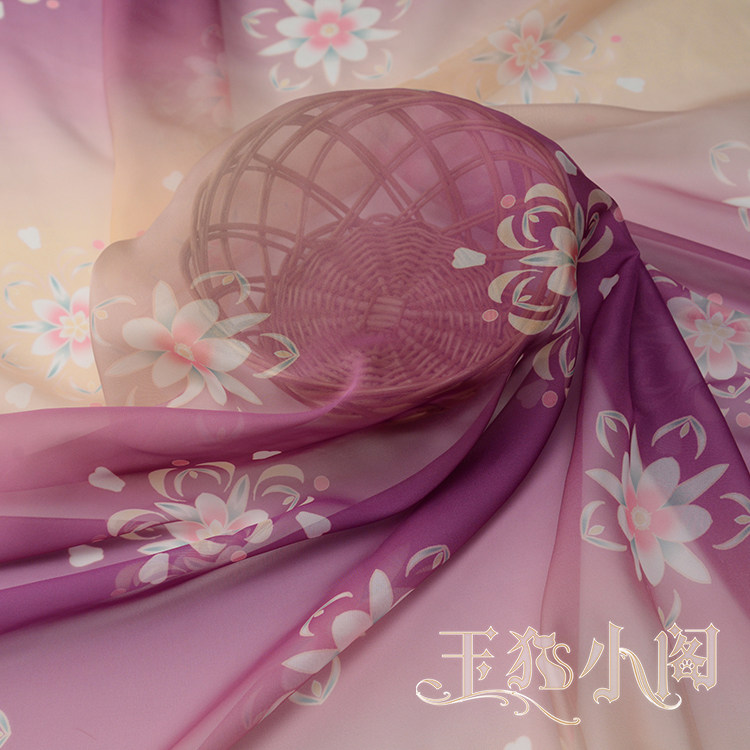 粉黛 唐风团花宝相花数码印花天丝雪纺古风汉服大袖衫襦裙布面料高性价比高么？