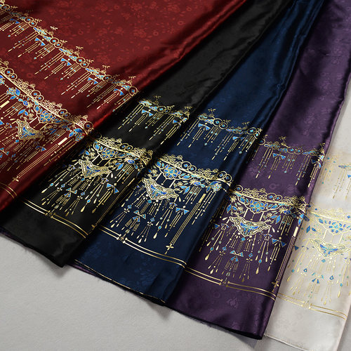 玉猫暴富织金马面裁片仿点翠烧蓝