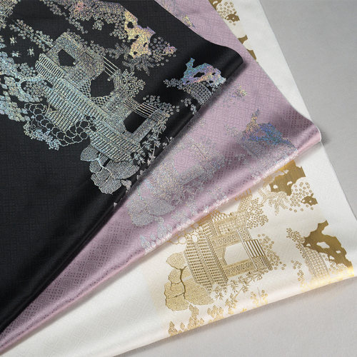 玉猫家织金马面裙布明制春夏