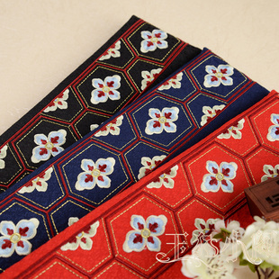 梅花团花唐风复原汉服齐腰裙头绣花织带花边衣缘领边 玉猫小阁