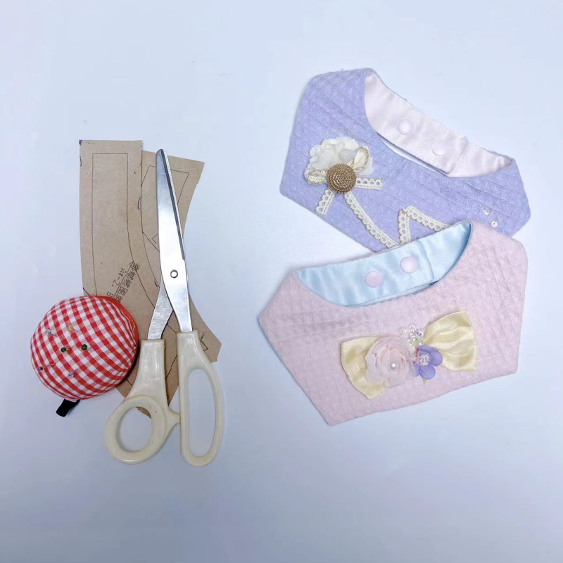 纸样制图猫咪狗狗diy领巾围脖方领口水围兜可爱饰品小型犬围嘴