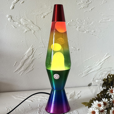 彩虹色火山熔岩灯lavalamp岩浆浮游灯蜡灯卧室装饰台灯氛围小夜灯