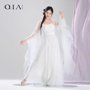 琪亚古典舞演出服长款纱衣白色仙气飘逸大摆裙汉唐服中国舞剧目服
