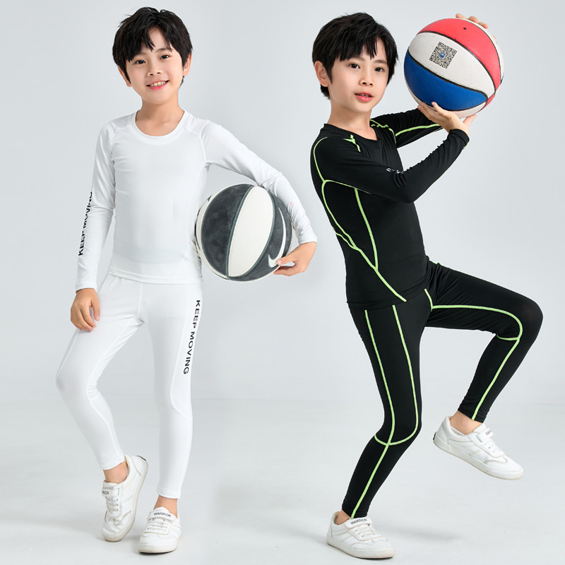 儿童紧身衣运动训练服篮球足球套装跑步健身自由搏击骑行速干衣男