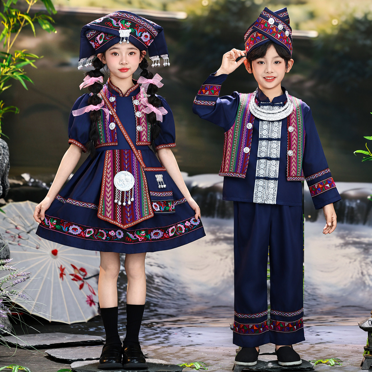 新款广西三月三壮族儿童演出服