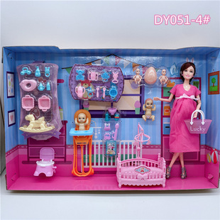 安丽莉怀孕洋娃娃大肚子生宝宝孕妇仿真小公主女孩过家家玩具礼物