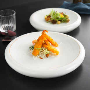 淡青色中式意境餐具酒店用品盘子酒楼餐饮陶瓷盘冷菜盘凉菜盘神话