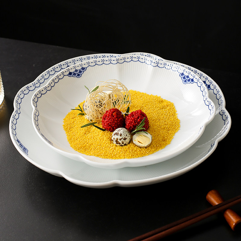 ｜唐草｜《线纹玲珑汤盘》中式会所酒店特色餐厅冷菜盘装菜大号盘,餐饮具,盘,淘宝优惠券,粉丝福利购,淘宝优惠卷