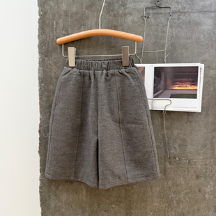 BubbleBoom分割拼接毛呢八分裙裤女童保暖秋冬裤子百搭阔腿裤子