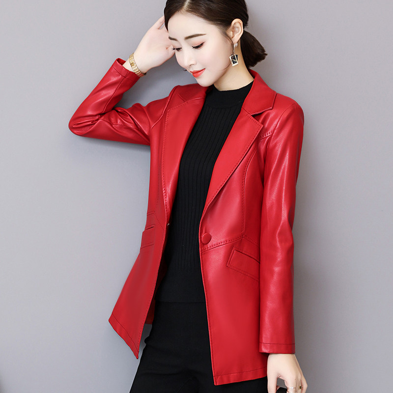 海宁短款修身显瘦大码外套皮西服