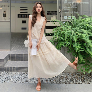新品！假俩件套花边连衣裙2D082-K277-P165258图片