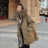 现货！内胆仿兔毛派克服连帽连帽外套275-A1936-P195278，女装派克服，2D082