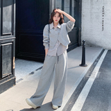 新高品质卫衣拼接条纹衬衫+包边宽腿裤2D082-G207款-P205328，女装卫衣/绒衫，2D082
