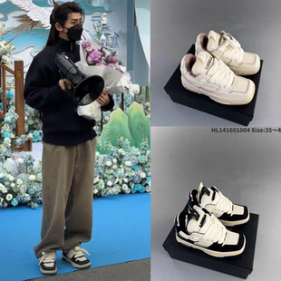 LIIIILI不对称方头鞋 邓为同款鞋 休闲鞋运动鞋男女鞋厚底增高鞋