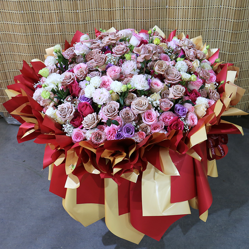 原创199朵曼塔玫瑰粉玫瑰花花店生日配送鲜花速递同城北京配送花