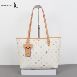 袋鼠女包2026新款 印花包包轻奢网红上班休闲单肩斜挎包潮 商场同款