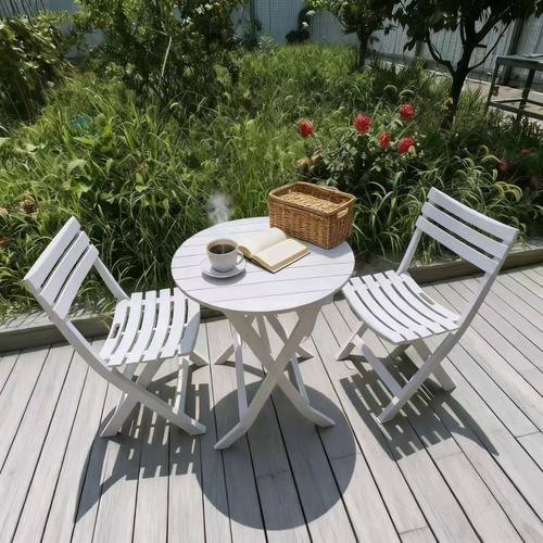 阳台折叠桌椅组合庭院可折叠休闲餐桌户外折叠桌椅露台现代防水