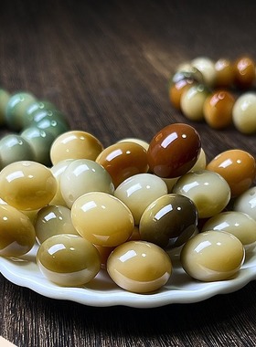 天然玉化料菩提手串文玩菩提子diy散珠大尺寸算盘珠配饰佛珠
