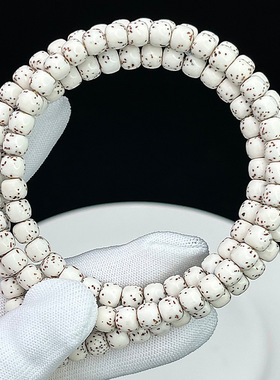 海南精工大留白星月菩提108颗 a货星月菩提素珠文玩佛珠顺白素串