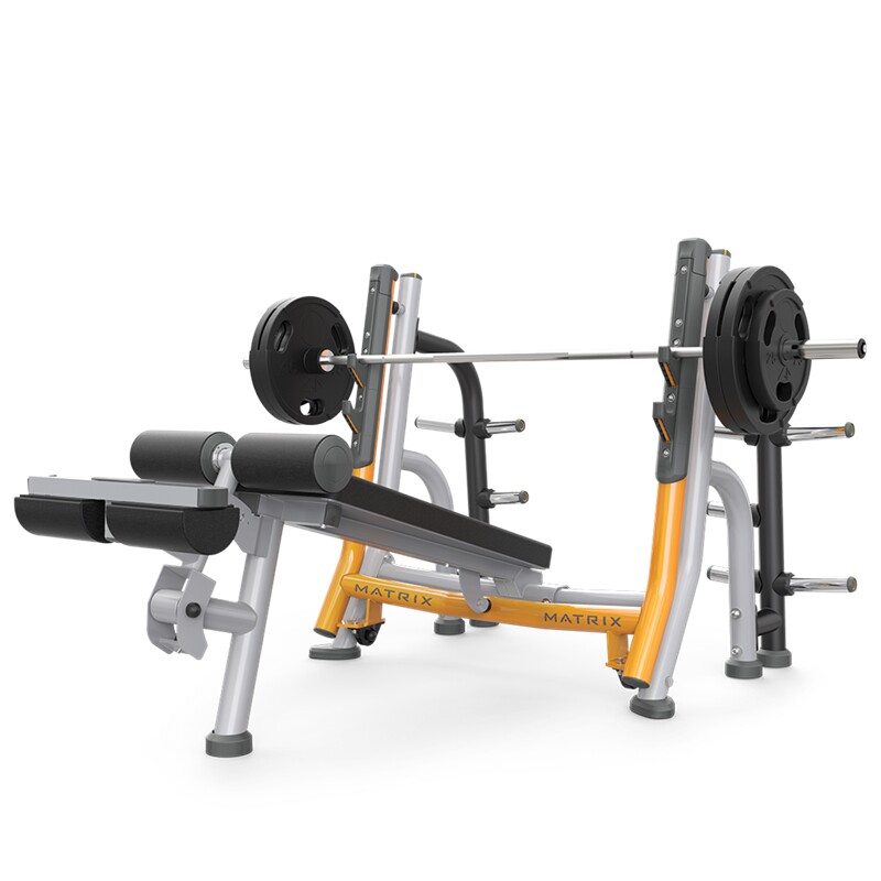 美国乔山matrix分离式下斜卧推椅mg-a680商用杠铃举重卧推训练架
