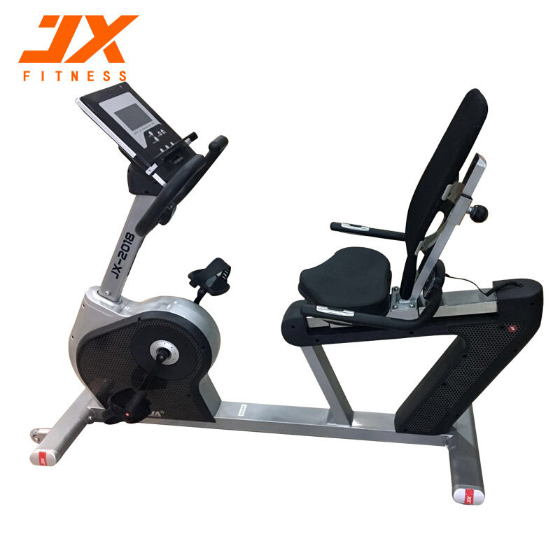 军霞JX-2018轻商用电磁控卧式健身车室内背靠懒汉车运动脚踏车