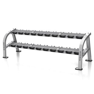 美国乔山MATRIX十副哑铃架G1-FW159健身房双层横排10付哑铃放置架