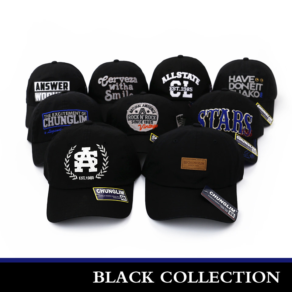 限量全棉chunglim出品韩单女士春夏秋冬款棒球帽鸭舌帽子黑色合集