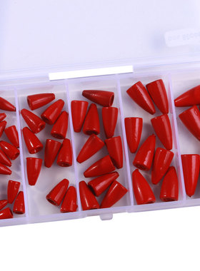 子弹铅坠全套组合装盒装红色绿色铅坠防挂底子弹铅头钩通心铅坠