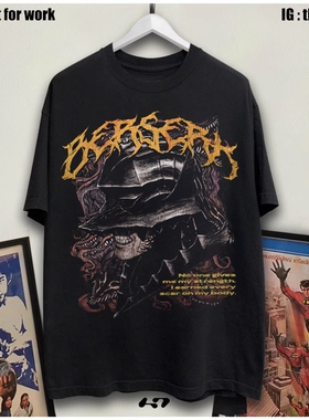 Berserk 剑风传奇格斯烙印战士男装女装全棉印花短长袖T恤t-shirt