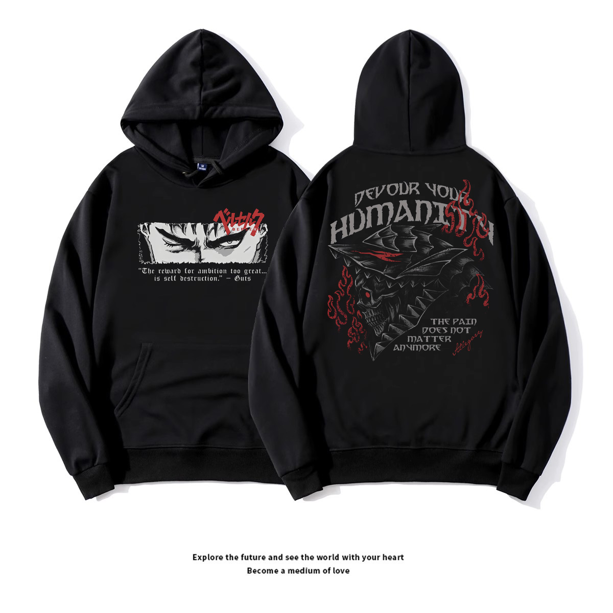 印花宽松全棉连帽卫衣