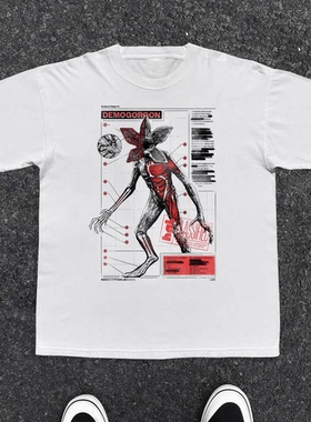 Stranger Things怪奇物语纯棉印花短袖长袖T恤男美式重磅宽松上衣