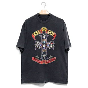 GUNS N' ROSES枪炮与玫瑰摇滚乐队美式复古oversize落肩短袖T恤男