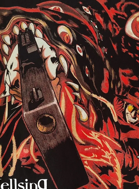 Hellsing short sleeves皇家国教骑士团水洗做旧印花全棉短袖T恤