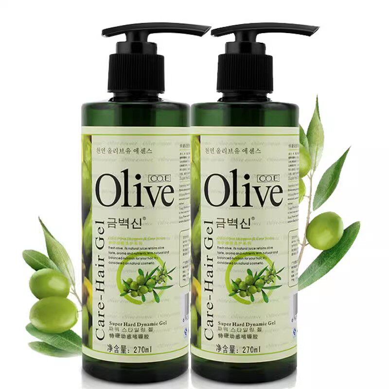 韩芬韩伊Olive保湿橄榄定型特硬动感护彩啫喱270ml造型发胶定型膏