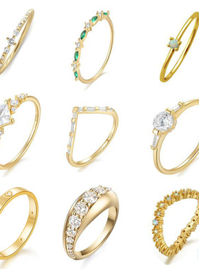 锆石甜美925轻奢指环镶钻女