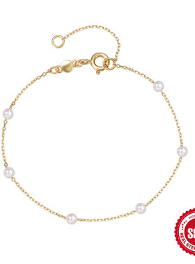 S925纯银ins风仿珍珠叠戴气质百搭手链日韩网红热销气质百搭手